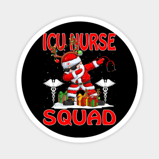 Christmas Icu Nurse Squad Reindeer Pajama Dabing Santa Magnet